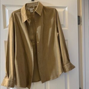 Jessica London Beige Button-Up Blouse soft